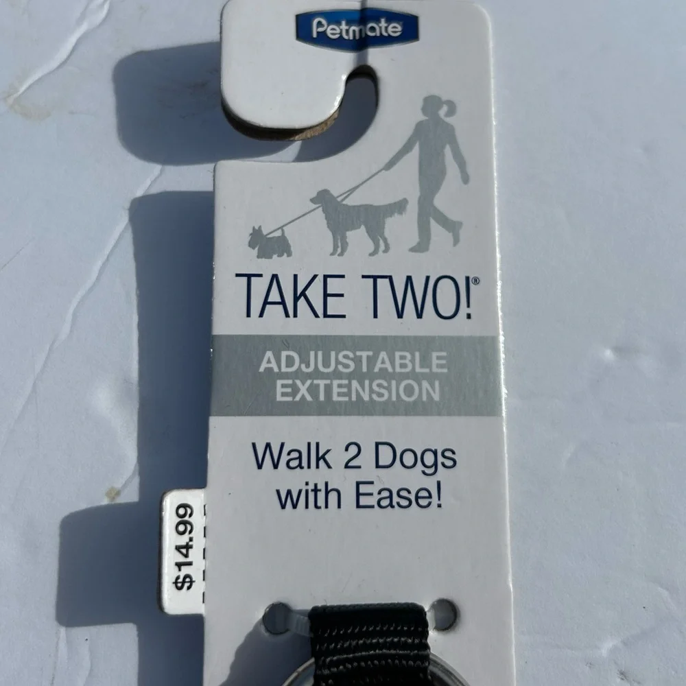Dual dog coupler leash adjustable extension